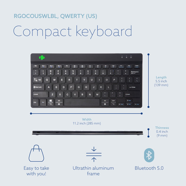 R-Go Tools Compact Break Ergonomic Keyboard Bluetooth 4