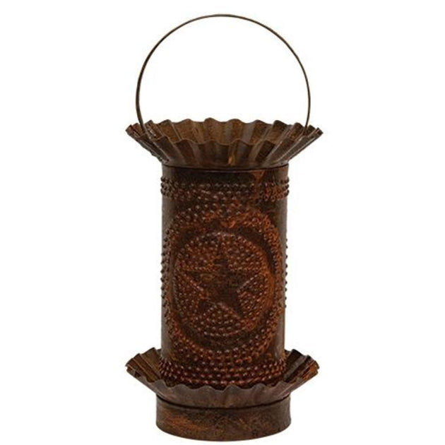 Hivvago Rusty Mini Tart Warmer Punched Stars Brown 2