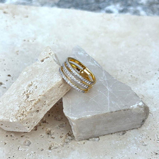 Adornia Triple Band Ring Silver US 9 4