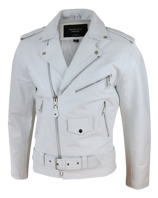 TruClothing Cowide Biker Jacket White XLarge 3
