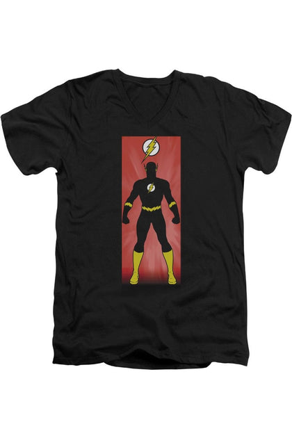 Gildan Justice League Flash Block V-Ausschnitt T-Shirt Schwarz Large 2