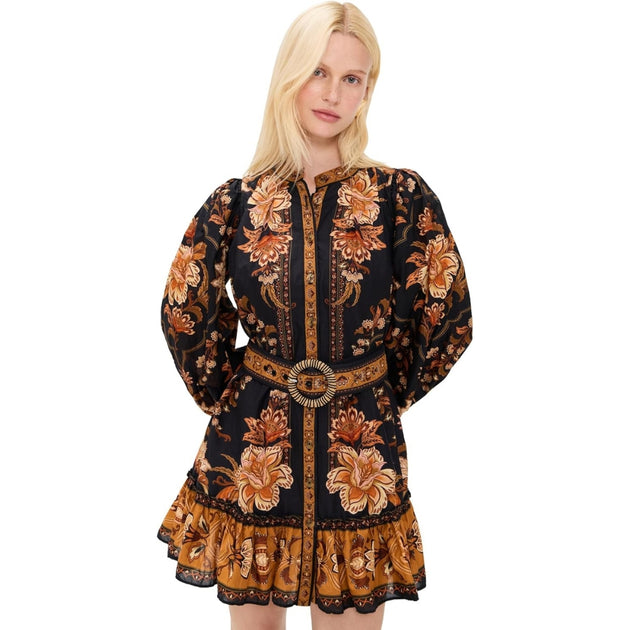 FARM Rio Majestic Garden Mini Dress Black/Blue Large 2