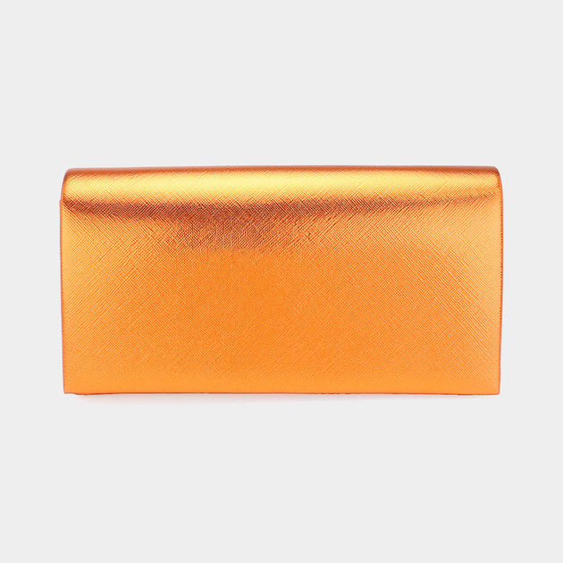 FASHNZFAB Metallic Clutch Bag Blue One Size 3