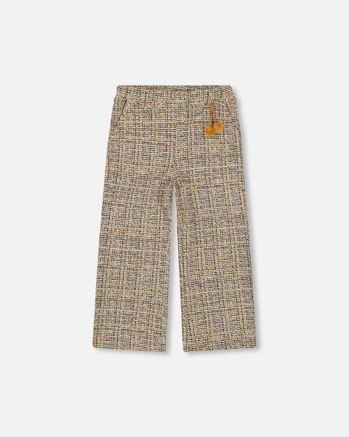 Deux par Deux Tweed Flare Pants Beige and Black US 4T 2