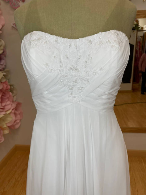 Mary's Bridal Beaded Strapless Wedding Dress White US 12 4