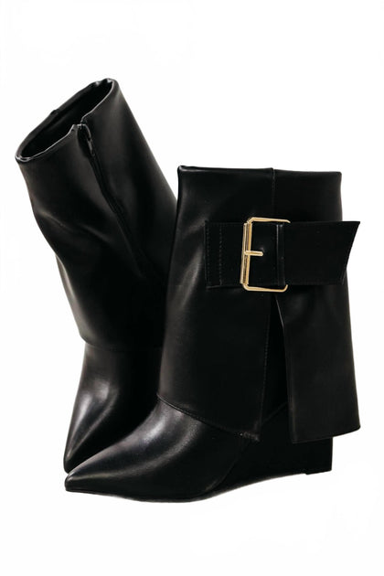 Choosy Fold-Over Boots Black US 6 3