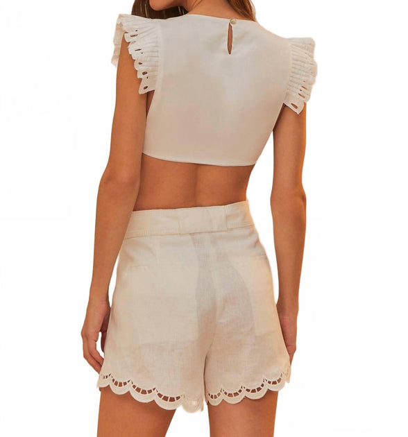 Farm Rio Richelieu Shorts White Large 4
