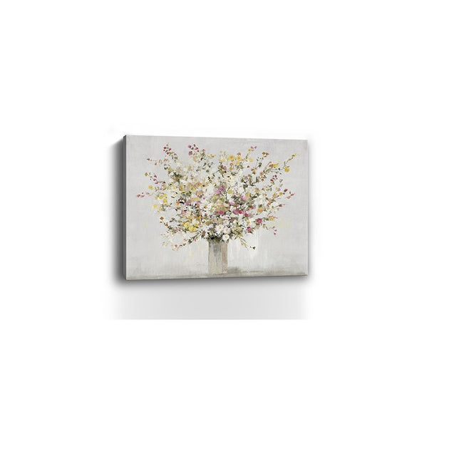 Hivvago Large Colorful Wildflowers Canvas Wall Art Neutral 4