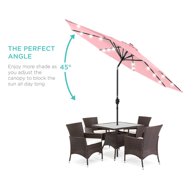 best choice products 10ft solar powered led lighted patio umbrella Best Choice Products 10ft Solar Led Lighted Patio Umbrella W/ Tilt  Adjustment, Uv-resistant Fabric