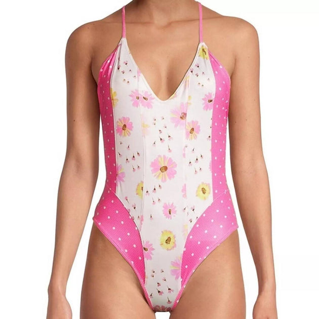 LoveShackFancy Shailee One Piece Pink XLarge 2