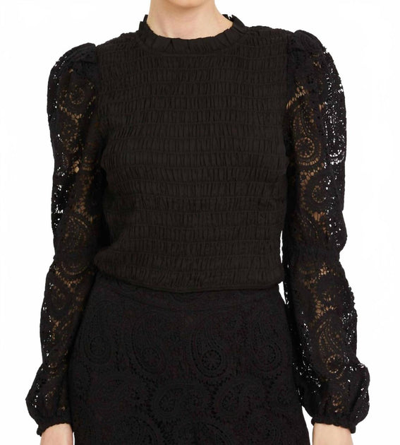 CABALLERO Arabella Long Sleeve Top Black Medium 3