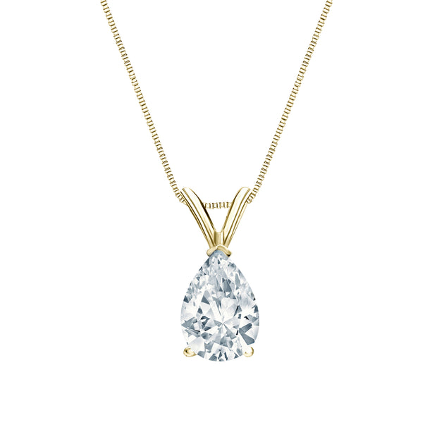 Sabrina Designs Pear Solitaire Pendant Silver 2.00CT 3