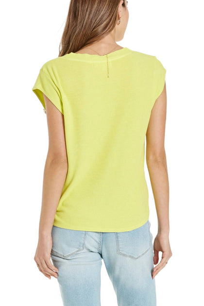 Dear John Denim Uri Thermal V-Neck Top Yellow Small 4