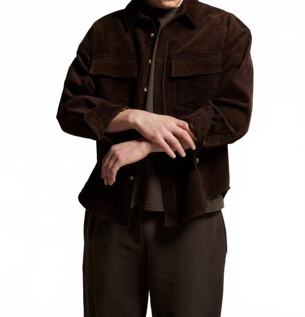 Asher Lorenzo Corduroy Shirt Brown Small 3