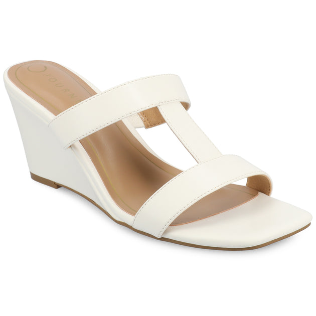 Journee Collection Clodie Wedge Sandal White US 6 2