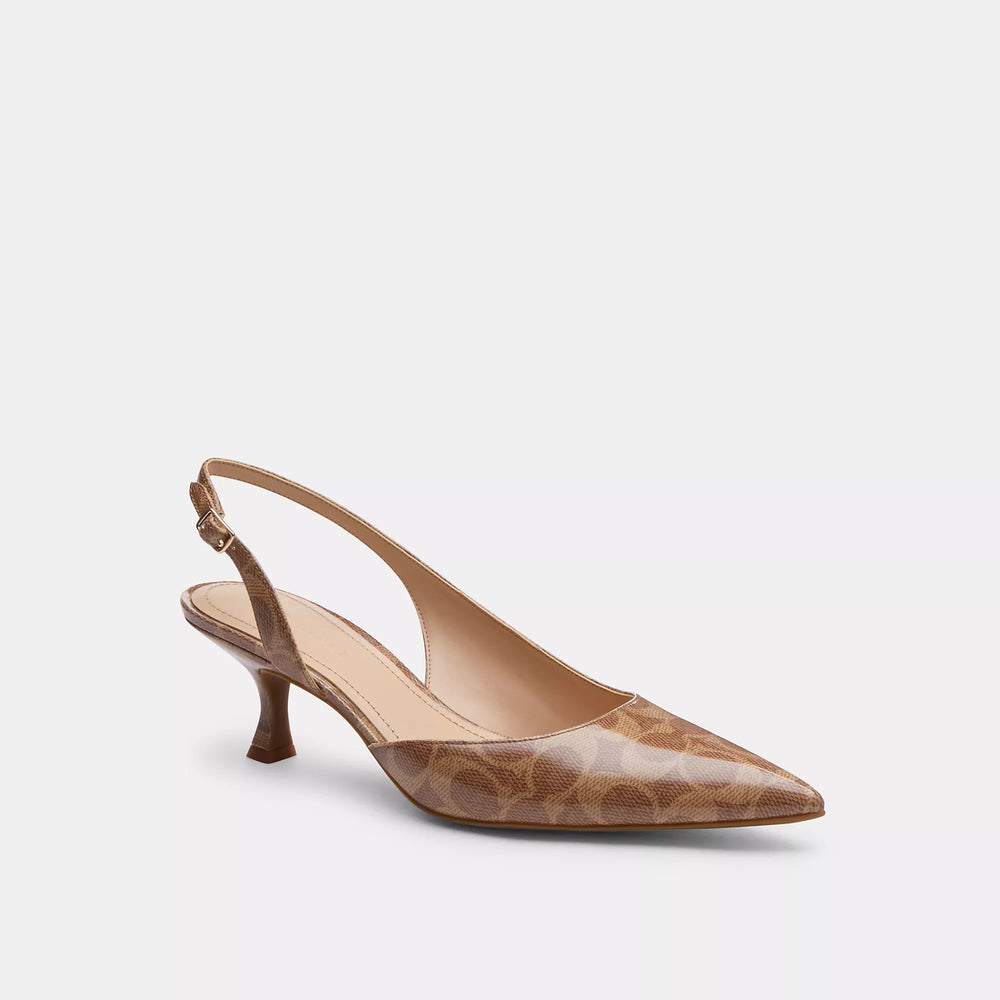 美品　Coach コーチ　ハラコ　パンプス　ピンヒール　リボン　6 1/2 Coach Outlet Roxanne Pump In Signature Canvas | ShopSimon