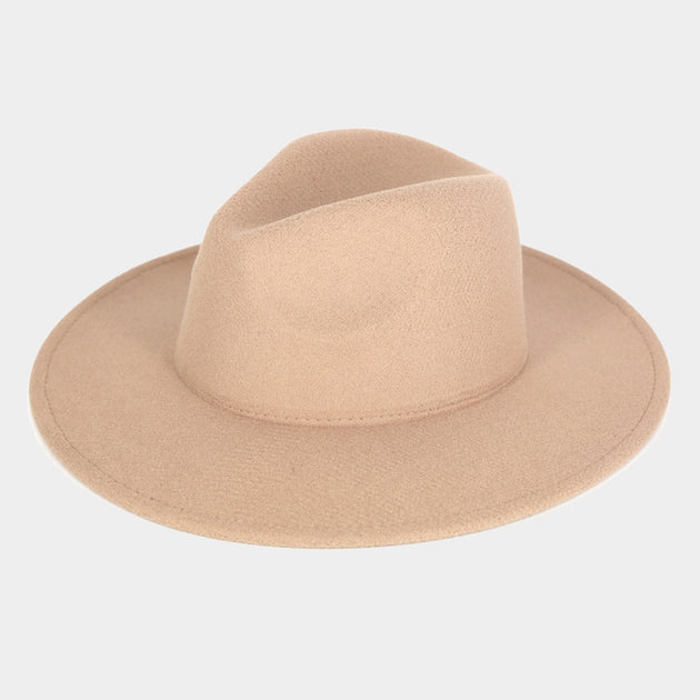 FASHNZFAB Solid Panama Hat Beige 2