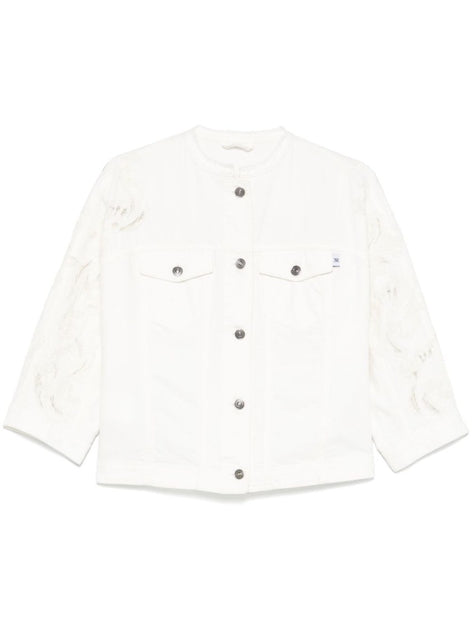 ジャケット ERMANNO SCERVINO Women Jackets D467I325IHRY14300 White Ermanno Scervino White Jacket With Front Button Fastening