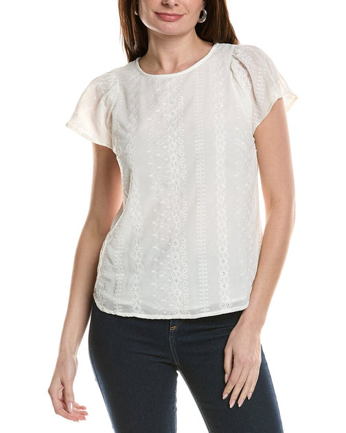 CeCe Flutter Blouse White XS 2