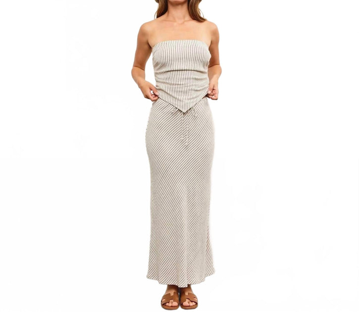 Mustard Seed Hannah Striped Skirt & Tank Set Grey Small 2