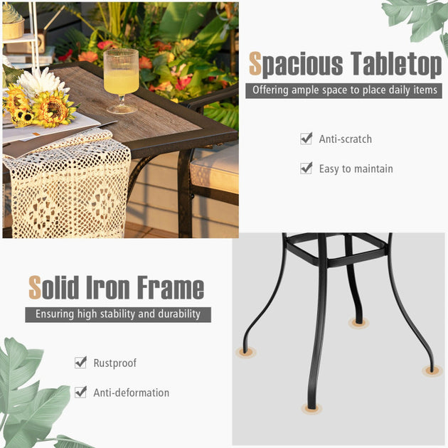 Hivvago Square Bar Table Black 4