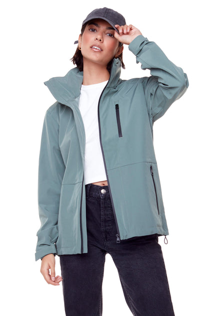Alpine Carmacks Unisex Midweight Rain Shell Jacket Green Medium 3