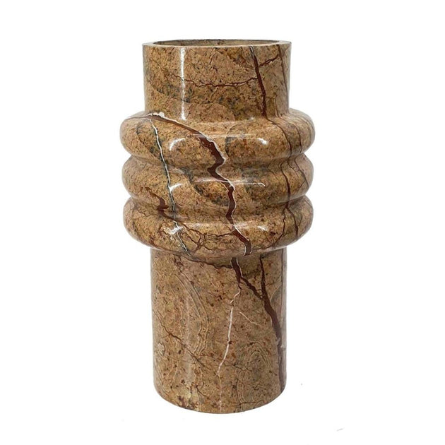 Vase de table en marbre brun cylindrique Hivvago 4