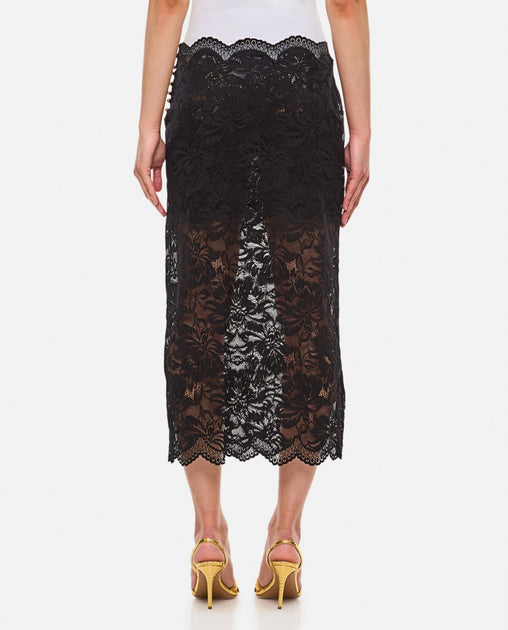 Rabanne Lace Long Midi Skirt schwarz EU 40 4
