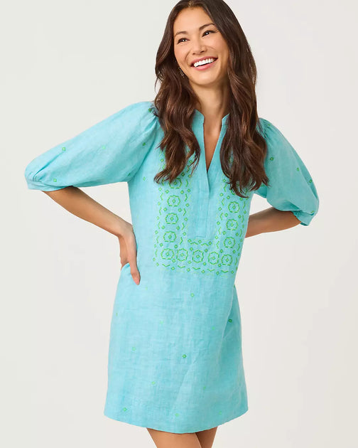 Lilly Pulitzer Mialeigh Linen Dress Multi US 4 6