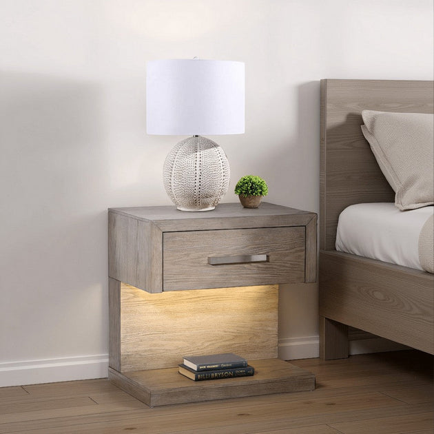 Hivvago Keno Nightstand Brown 27in 2