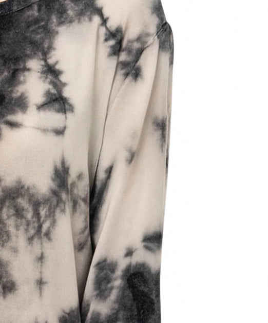 French Kyss Tie Dye Scoop Neck Top Gris Medium 3