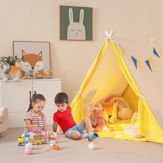 Hivvago Kids Play Tent Yellow 3