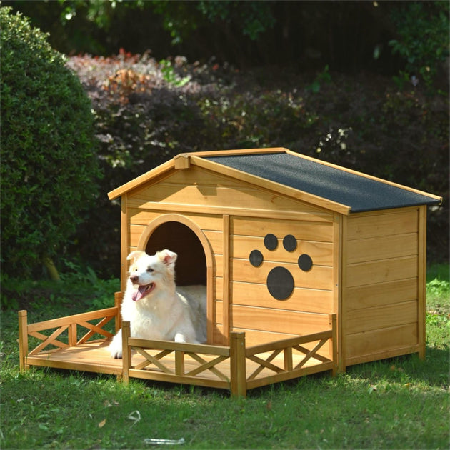 Maison Boucle Wooden Dog House White Medium 2