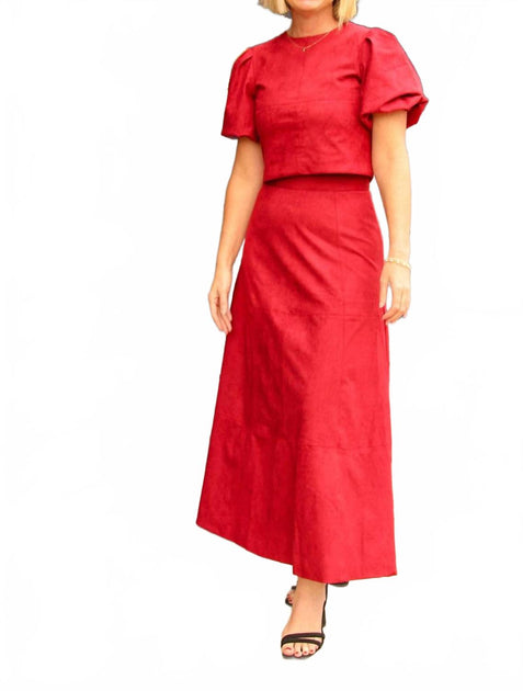 TCEC Olivia A-Line Skirt Red Small 2