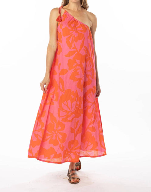 Bindu Lydia One Shoulder Maxi Dress Pink XSmall 2