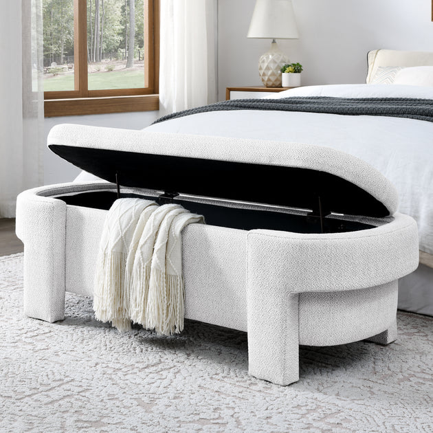 Streamdale Linen Fabric Storage Bench 3