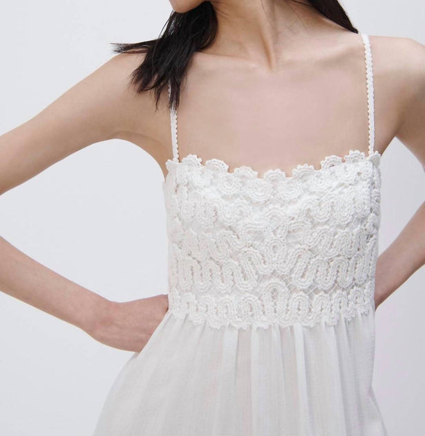 JONATHAN SIMKHAI Salana Crochet Maxi Dress In White