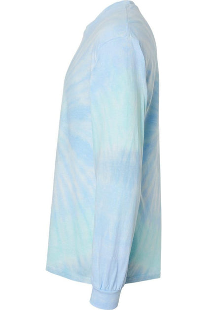 Colortone Tie-Dyed Long Sleeve T-Shirt Blue XXXLarge 4