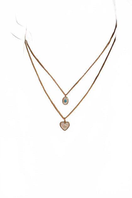 eklexic Oval MOP Turquoise Pendant Necklace Blue One Size 4