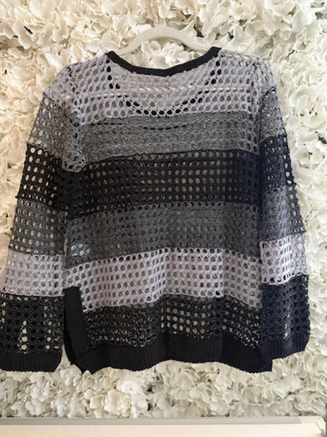 Pete Fishnet Sweater Silver Large 3