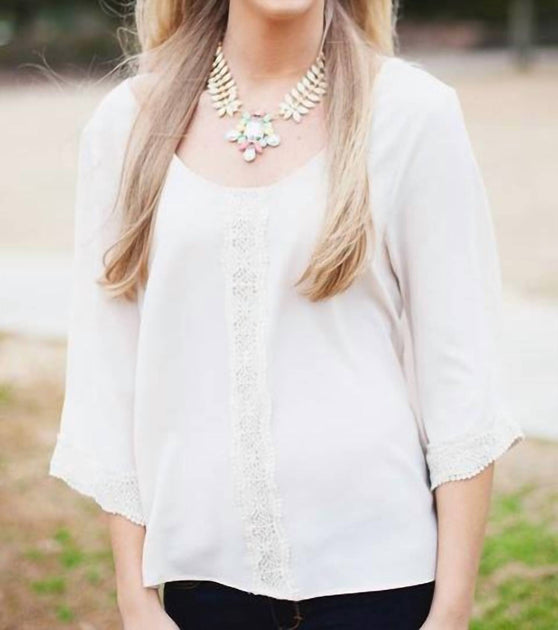 Judith March Crochet Blouse White Medium 2