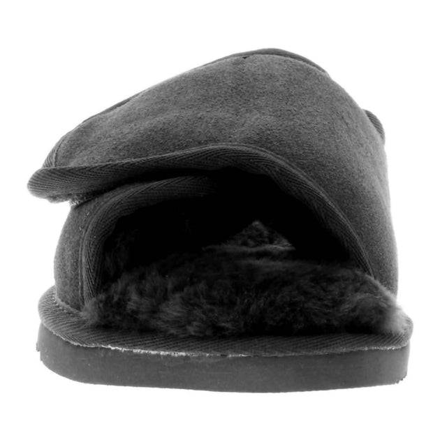Lamo Women's Open Toe Wrap Slipper Black Large 3