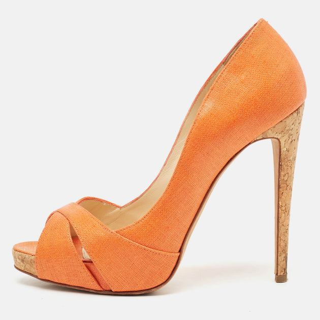 Alexandre Birman Peep Toe Pumps Orange EU 39.5 2