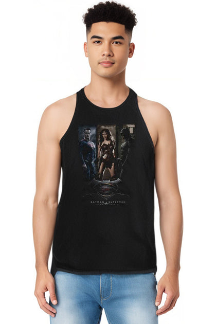 Gildan Batman V Superman 3 Phases Tank Top Black Large 4