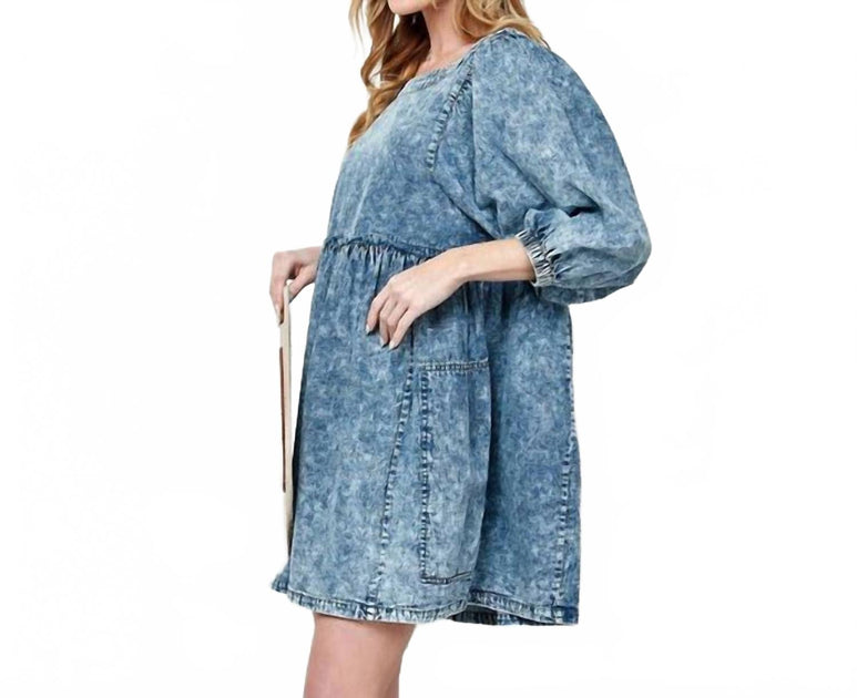 Veveret Icewash Denim Mini Dress