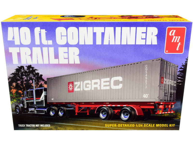 AMT 40' Container Trailer Scale Model Kit 1/24 2