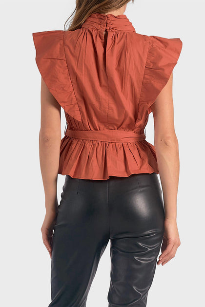 ELAN Wrap Top Pink Medium 4