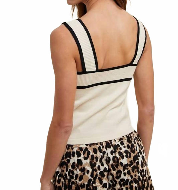 Wishlist Contrast Sweater Tank Top Beige Large 4