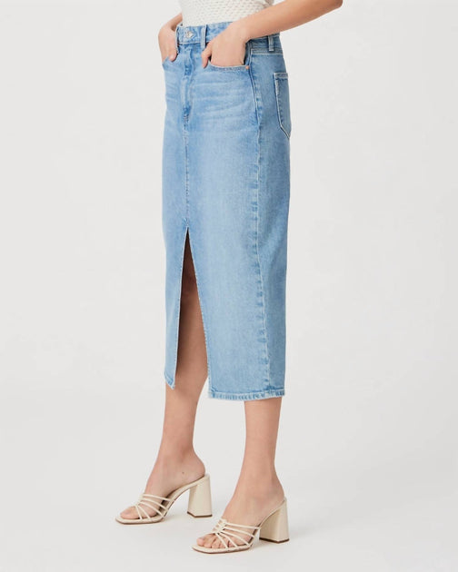 Paige Angela Midi Skirt Blue 32 4