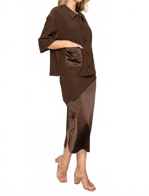 Joh Keira Midi Skirt Brown Medium 4
